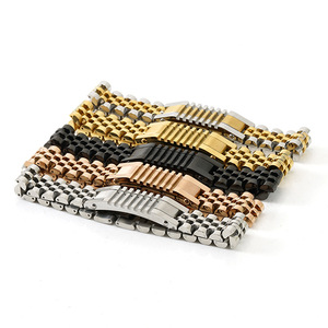 ZOGXIN Gold Stainless Steel Watch Band 20mm Geometric Design Durable Men's Bracelet - Product Image 5