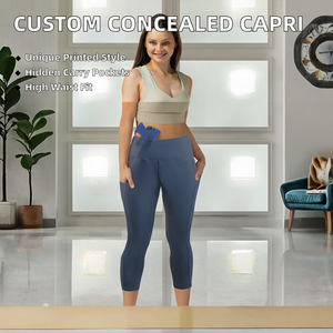 Nouveau pantalon crayon chaud et tendance, taille haute, respirant, avec compression, legging de yoga capri avec poches latérales - Product Image 2
