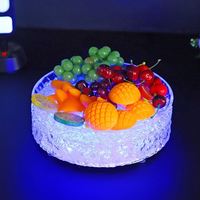 Fabricant d'usine Bar en métal personnalisé Fournitures Discothèque KTV Plateau à fruits lumineux Support LED Assiette à collations créatives Plateau de service