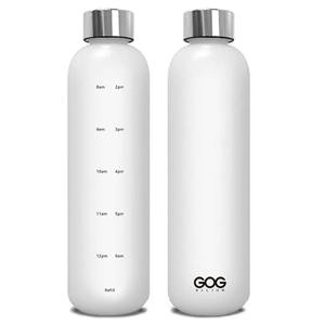 Bouteille d'eau motivante avec marqueur de temps, sans BPA, en plastique Tritan givré, étanche et résistante aux chutes, 1 litre, 32 OZ, pour la salle de sport - Product Image 1