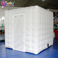 Cabine photo gonflable publicitaire LED 360° avec fond de scène en forme de cube, tente gonflable personnalisée pour les mariages, les fêtes et les événements