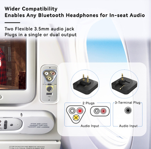 Trong chuyến bay cho <span class=keywords><strong>bluetooth</strong></span> không dây âm thanh Transmitter Receiver kim loại 3.5mm Aux Jack cắm cho Earbuds Tai nghe không dây cho máy bay - Product Image 4