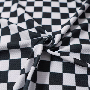 Tessuto per Costumi <span class=keywords><strong>da</strong></span> Bagno in Jersey di Poliestere e Spandex a Scacchi Neri con Stampa Anguria ad Asciugatura Rapida per Ragazze - Product Image 5