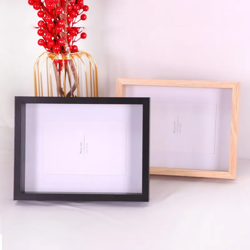 New Arrival 3d Wooden Picture Photo Frames Box For Dry Rose Flowers