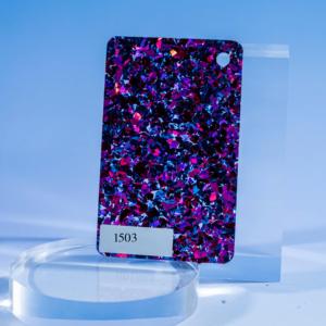 Feuille acrylique ronde pailletée or violet, service de découpe laser disponible, épaisseur 1/8 po - Product Image 3