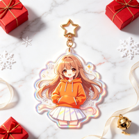 Porte-clés en acrylique durable et résistant aux rayures, personnalisé avec un personnage d'anime, imprimé sur mesure, pour le quotidien et les cadeaux de fête