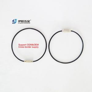 พวงกุญแจลวดสแตนเลสสีดำแบบเกลียวล็อค ยี่ห้อ YIWANG ขายส่ง - Product Image 1