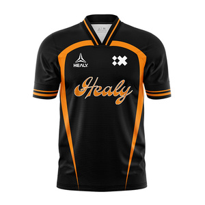 HEALY Fabricant de t-shirts en polyester Dry Fit à sublimation, t-shirts de football personnalisés à col en V pour hommes - Product Image 4