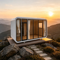Cabines modulaires préfabriquées de luxe modernes personnalisées en usine, petites maisons adaptées aux cabanes de observation en montagne