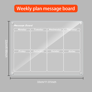 Chất Lượng Tốt Nhất Tùy Chỉnh Bán Buôn Hàng Tháng Hàng Tuần Hàng Ngày Kế Hoạch Lịch Tủ Lạnh Rõ Ràng Acrylic Tủ Lạnh Từ Khô Xóa Hội Đồng Quản Trị - Product Image 6