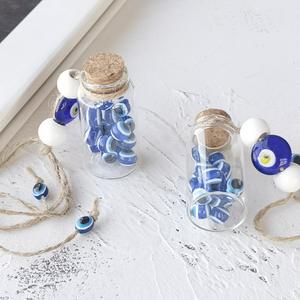 Porte-bouteille porte-bonheur turc bohème - Nazar Boncugu en verre et cristal perlé, décoration de salon, mariage, anniversaire, ornement - Product Image 6