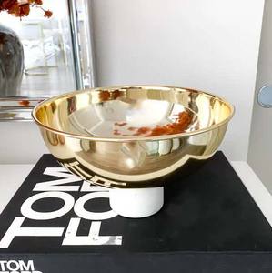 Unique Design Round Beverage <b>Ice</b> <b>Bucket</b> Bowl Best Seller Flower Pedestal Bowl on Marble Base for <b>Table</b> Centerpieces Decor - Product Image 2