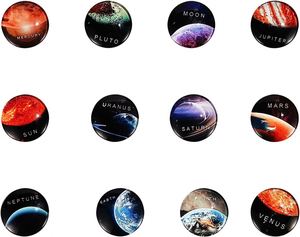 Autocollants magnétiques ronds en verre 3D pour réfrigérateur, forte adhérence, transparents comme du cristal, écologiques, design moderne, anniversaire, cuisine, bureau - Product Image 2