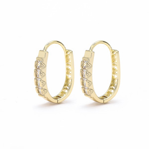Boucles d'oreilles clipsables en forme de U géométrique, or, argent, or rose, serties de zircon, bijoux de mode pour soirée - Product Image 3