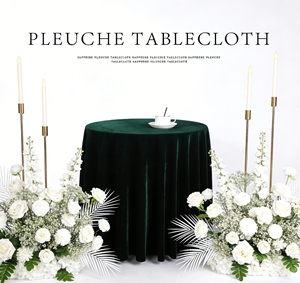 <span class=keywords><strong>Nappe</strong></span> Ronde en Velours Doux et Épais de Couleur Unie, Élégante et Luxueuse pour Décoration de Fête de Mariage - Product Image 2
