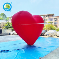 Ballon de coeur en PVC personnalisé lumière LED pour décorations de mariage et publicité de fête d'événement pour la Saint-Valentin