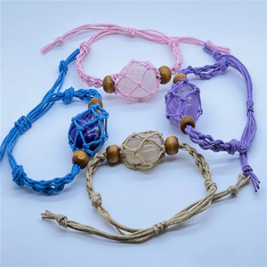 Pulseira de Macramê Vazia com Suporte para Cristal de Quartzo Bruto, Cordão de Rede para Joias DIY - Product Image 5