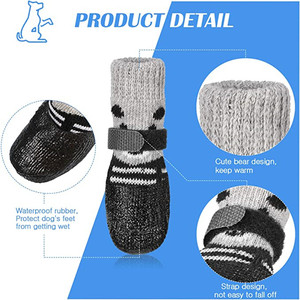 개 고양이 부츠 신발 양말 세련된 따뜻한 안티 슬립 애완 동물 강아지 신발 개 신발 방수 작은 강아지 - Product Image 2