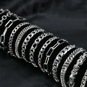 Pulseira masculina rinntin sb, bracelete de corrente com joias personalizadas, corrente de hip hop 925