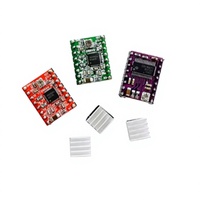 A4988 DRV8825 Modul Penggerak Motor Stepper dengan Modul Pelindung Ekstensi Kontrol Penggerak Motor Penghilang Panas untuk Ramps 1.4 StepStick
