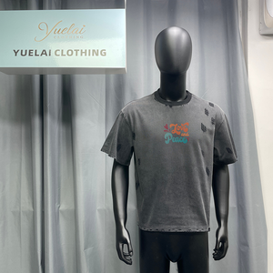 Camiseta de hombre 100% algodón peinado suave, extragrande, de corte holgado y corto, con estampado gráfico DTG, de peso pesado, estilo streetwear desgastado - Product Image 3
