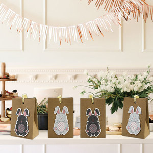 <strong>Easter</strong> Theme Cute Rabbit Design Candy Treat Paper Boxes With Ribbon Party Favour <strong>Gift</strong> Goodie Packing Paper <strong>Bag</strong> - Product Image 6
