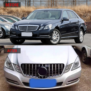 กระจังหน้ารถยนต์เมอร์เซเดส-เบนซ์ E-Class W212 สีดำเงาพร้อมแถบสีเงิน วัสดุ ABS อะไหล่เปลี่ยนทดแทน - Product Image 2