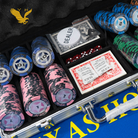 YH 300 pièces/ensemble 500 pièces/ensemble autocollant imprimé Casino dés jetons de Poker Texas Hold'em ensemble de Poker