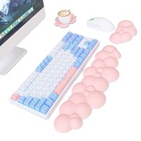 Tapis de souris Cloud Ensemble de repose-poignets pour clavier Remplissage en mousse à mémoire de forme PU avec base antidérapante Tapis de clavier ergonomique