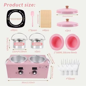 Chauffe-cire double pot pour paraffine avec écran LED, température réglable pour l'épilation, idéal pour salons de beauté et usage domestique - Product Image 6