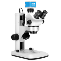 Microscopio Trinocular Estéreo con Zoom y Puerto para Cámara HDMI 3.5X-100X para Documentación Digital y Demostración Educativa