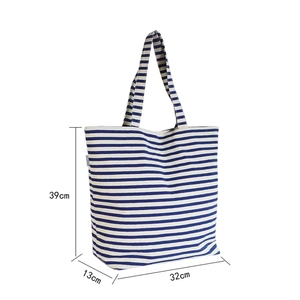 Sacs fourre-tout en toile de coton robuste, couleurs assorties personnalisées, avec bretelles et fermeture éclair supérieure, pour la plage - Product Image 3