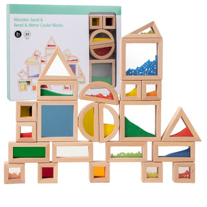 Bloques de construcción de acrílico translúcido de madera para niños de 4 a 6 años, juguetes educativos creativos con cuentas y formas coloridas - Product Image 5