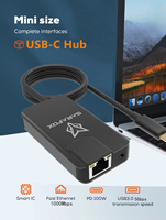 Sarafox 5 en 1 USB-C 3,5 mm Audio avec réseau RJ45 1000 Mbps Chargeur rapide PD 100 W pour iPad série iPad Pro 2024