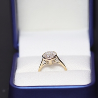Offre Spéciale Main Bijoux Moissanite Gemstone14k Or Déclaration Ovale Forme Anneau Pour Les Femmes