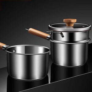 หม้อสแตนเลสสำหรับอาหารเด็ก หม้อเคลือบกันติดแบบไม่เคลือบผิว ตัวหม้อทรงตรง ใช้สำหรับต้มน้ำสมุนไพร สำหรับเด็กอายุ 0-12 เดือน - Product Image 1