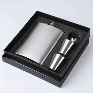 Stainless Steel Flask Set With Funnel And <b>Gift</b> <b>Box</b> Minimalist Design Portable Accessory For Presents - Product Image 1