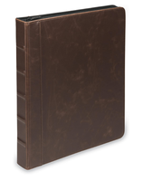 Porte-documents A4 professionnel en cuir PU avec fermeture éclair, reliure à 3 anneaux, dos rigide, style vintage et personnalisable