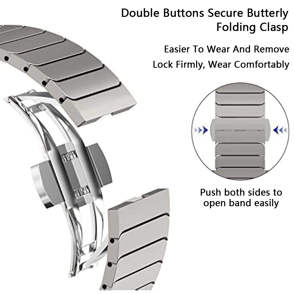 Luxury Breathable Stainless Steel Watch Band for Watch Series 11-1 Ultra Durable Metal Solid Sublimation Strap