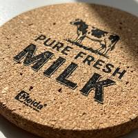 Sous-verre rond imprimé Meida en liège naturel, durable, absorbant et résistant à la chaleur, pour cuisine, vente en gros, usine, en vrac