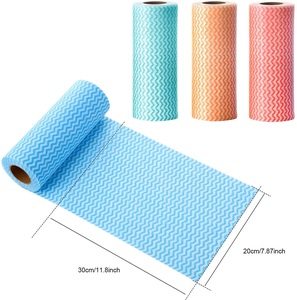 Rollo de Paños Desechables Biodegradables de Tela No Tejida Spunlace de Viscosa para Limpieza de Cocina - Product Image 1