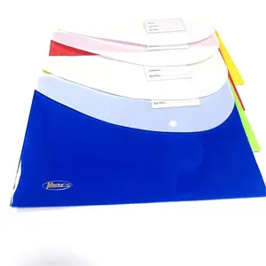 Sac de classement en plastique solide étanche de bonne qualité Offre Spéciale avec bouton-pression taille FC pour la papeterie scolaire de bureau