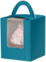 2024 venta al por mayor logotipo personalizado gran oferta nuevo diseño caja de pastel con asa y ventana transparente