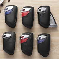 Étui pour clé de voiture en cuir véritable, écologique, à la mode, rouge et bleu, imprimé en sérigraphie, porte-clés, 100% neuf