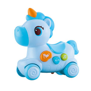 Nouveau <span class=keywords><strong>jeu</strong></span> interactif parent-enfant, cheval en plastique à piles pour les parents et la petite fille de 1 an avec lumière et son - Product Image 1