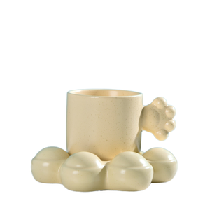 Tazza in ceramica moderna con piattino per caffè, Design per coppie, Design carino, microonde e lavabile in lavastoviglie, uso da ufficio - Product Image 1