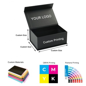 Manufacture Luxury Matt <b>Black</b> Package Folding Paper <b>Box</b> Magnetic Foldable <b>Gift</b> <b>Box</b> with Magnetic Lid EVA Satin Insert - Product Image 3