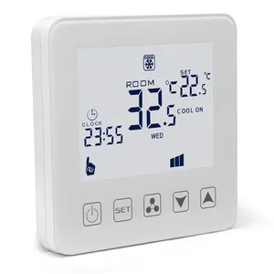 Tuya WiFi או Zigbee HVAC מרכזית מזגן רב שלב חכם תרמוסטט LCD AC דיגיטלי טמפרטורת FCU בקרת טרמוסטט