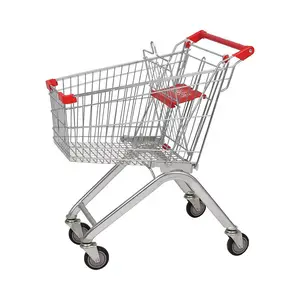 Hoogwaardig Koolstofstaal Q195 Standaard Supermarkt Winkelwagentje 60l Supermarkt Trolley Afmetingen