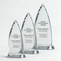 Trophée en cristal transparent en forme de balle, récompense pour les performances commerciales exceptionnelles, gravé sur mesure pour la reconnaissance des meilleurs performants, cadeau